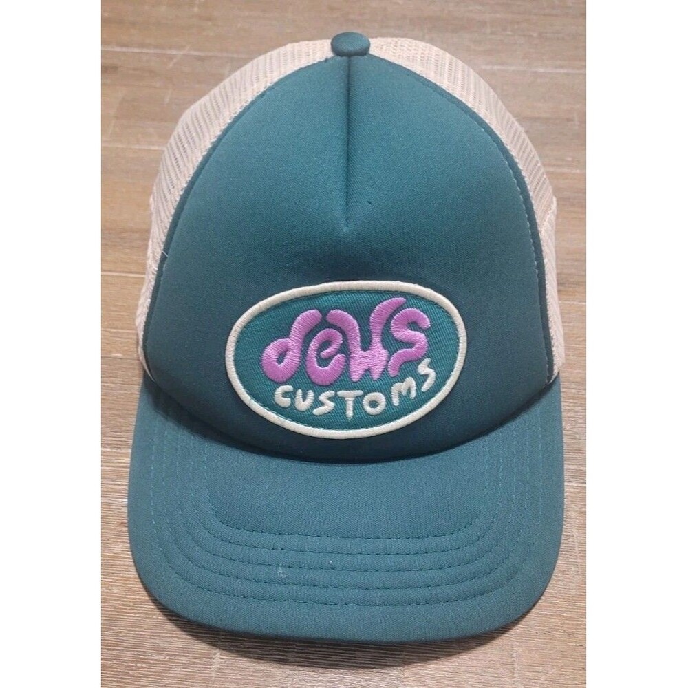 Deus Ex Machina Mazey Green Tan Trucker Hat Snapback Cap Australia Motorcycles